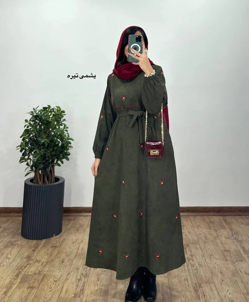 پیراهن مانتویی گلدوزی مهیاس